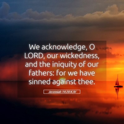 Picture 05 - Jeremiah 14:20 KJV - We acknowledge, O LORD, our wickedness, and the - Bible Verse Picture