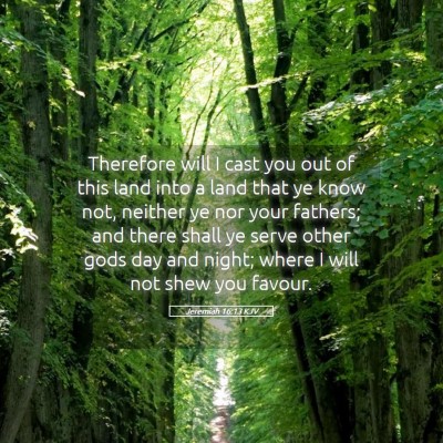 Picture 05 - Jeremiah 16:13 KJV - Therefore will I cast you out of this land into a - Bible Verse Picture