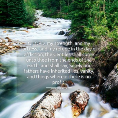 Picture 05 - Jeremiah 16:19 KJV - O LORD, my strength, and my fortress, and my - Bible Verse Picture