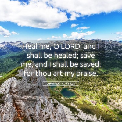 Picture 05 - Jeremiah 17:14 KJV - Heal me, O LORD, and I shall be healed; save me, - Bible Verse Picture