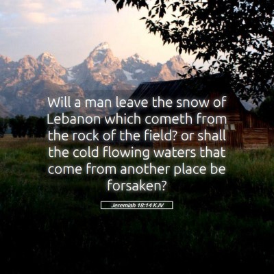 Picture 05 - Jeremiah 18:14 KJV - Will a man leave the snow of Lebanon which cometh - Bible Verse Picture