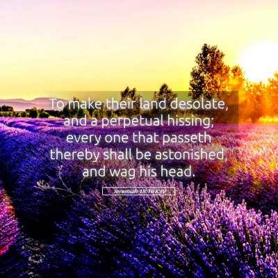 Picture 05 - Jeremiah 18:16 KJV - To make their land desolate, and a perpetual - Bible Verse Picture