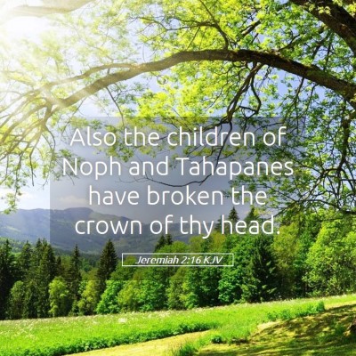 Picture 05 - Jeremiah 2:16 KJV - Also the children of Noph and Tahapanes have - Bible Verse Picture