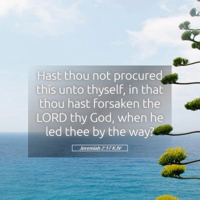 Picture 05 - Jeremiah 2:17 KJV - Hast thou not procured this unto thyself, in that - Bible Verse Picture