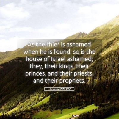 Picture 05 - Jeremiah 2:26 KJV - As the thief is ashamed when he is found, so is - Bible Verse Picture