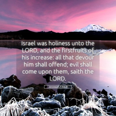 Picture 05 - Jeremiah 2:3 KJV - Israel was holiness unto the LORD, and the - Bible Verse Picture