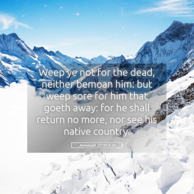 Picture 05 - Jeremiah 22:10 KJV - Weep ye not for the dead, neither bemoan him: but - Bible Verse Picture