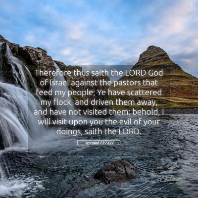 Picture 05 - Jeremiah 23:2 KJV - Therefore thus saith the LORD God of Israel - Bible Verse Picture
