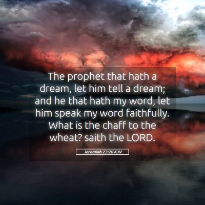 Picture 05 - Jeremiah 23:28 KJV - The prophet that hath a dream, let him tell a - Bible Verse Picture