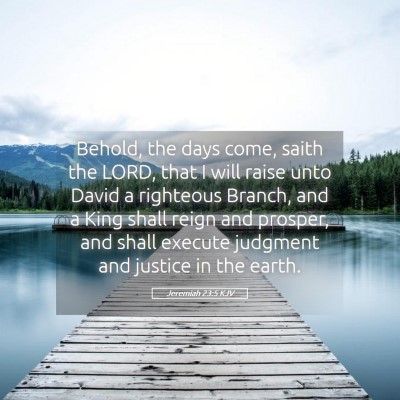 Picture 05 - Jeremiah 23:5 KJV - Behold, the days come, saith the LORD, that I - Bible Verse Picture