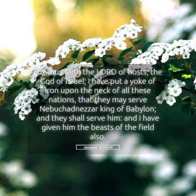 Picture 05 - Jeremiah 28:14 KJV - For thus saith the LORD of hosts, the God of - Bible Verse Picture