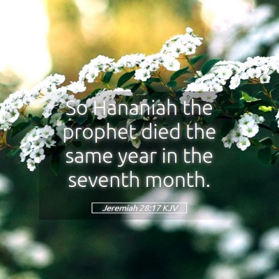 Picture 05 - Jeremiah 28:17 KJV - So Hananiah the prophet died the same year in the - Bible Verse Picture