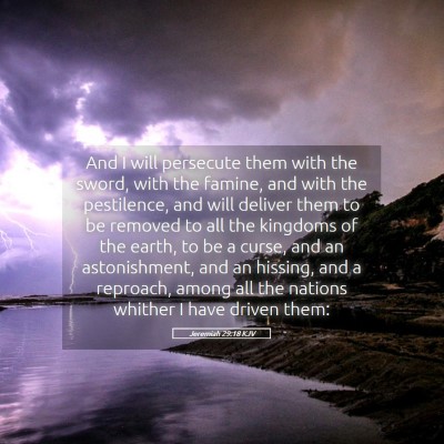 Picture 05 - Jeremiah 29:18 KJV - And I will persecute them with the sword, with - Bible Verse Picture