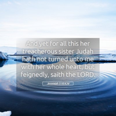 Picture 05 - Jeremiah 3:10 KJV - And yet for all this her treacherous sister Judah - Bible Verse Picture