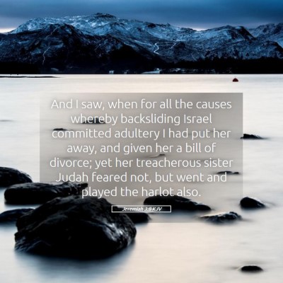 Picture 05 - Jeremiah 3:8 KJV - And I saw, when for all the causes whereby - Bible Verse Picture