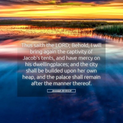 Picture 05 - Jeremiah 30:18 KJV - Thus saith the LORD; Behold, I will bring again - Bible Verse Picture