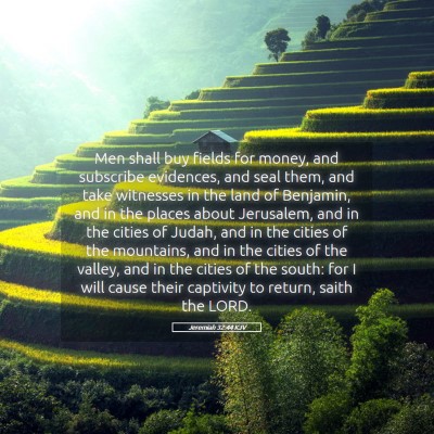 Picture 05 - Jeremiah 32:44 KJV - Men shall buy fields for money, and subscribe - Bible Verse Picture