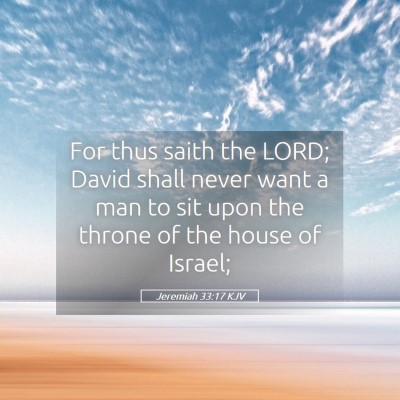 Picture 05 - Jeremiah 33:17 KJV - For thus saith the LORD; David shall never want a - Bible Verse Picture