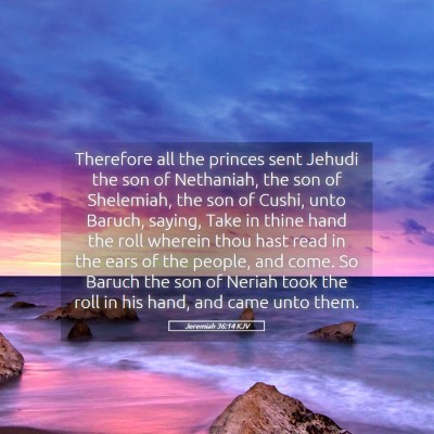 Picture 05 - Jeremiah 36:14 KJV - Therefore all the princes sent Jehudi the son of - Bible Verse Picture