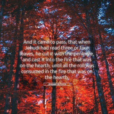 Picture 05 - Jeremiah 36:23 KJV - And it came to pass, that when Jehudi had read - Bible Verse Picture
