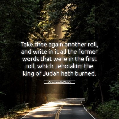 Picture 05 - Jeremiah 36:28 KJV - Take thee again another roll, and write in it all - Bible Verse Picture