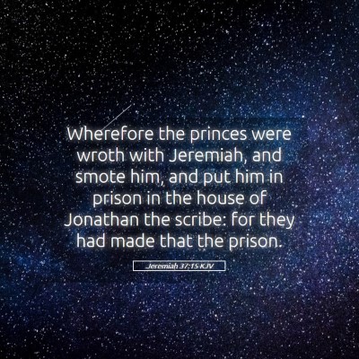 Picture 05 - Jeremiah 37:15 KJV - Wherefore the princes were wroth with Jeremiah, - Bible Verse Picture