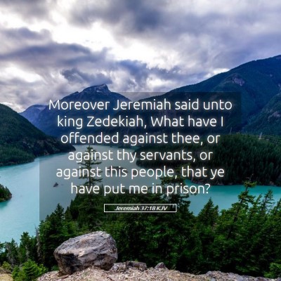 Picture 05 - Jeremiah 37:18 KJV - Moreover Jeremiah said unto king Zedekiah, What - Bible Verse Picture