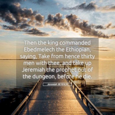 Picture 05 - Jeremiah 38:10 KJV - Then the king commanded Ebedmelech the Ethiopian, - Bible Verse Picture