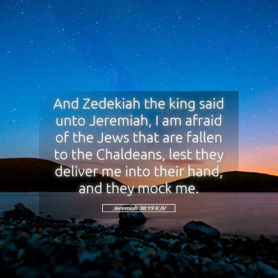 Picture 05 - Jeremiah 38:19 KJV - And Zedekiah the king said unto Jeremiah, I am - Bible Verse Picture