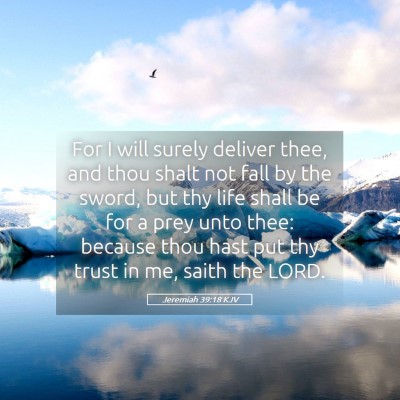 Picture 05 - Jeremiah 39:18 KJV - For I will surely deliver thee, and thou shalt - Bible Verse Picture