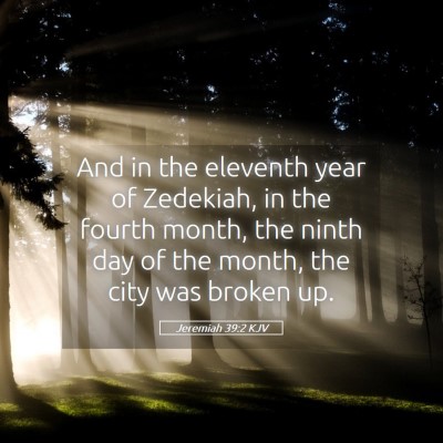 Picture 05 - Jeremiah 39:2 KJV - And in the eleventh year of Zedekiah, in the - Bible Verse Picture