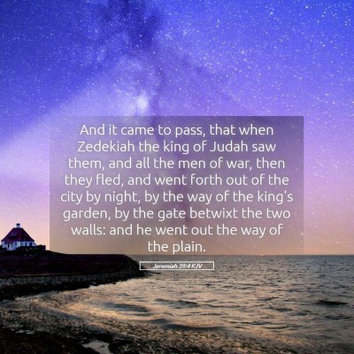 Picture 05 - Jeremiah 39:4 KJV - And it came to pass, that when Zedekiah the king - Bible Verse Picture