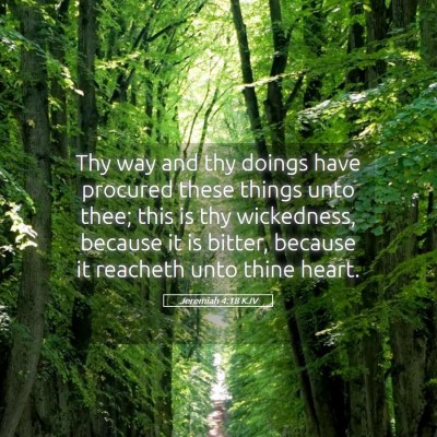 Picture 05 - Jeremiah 4:18 KJV - Thy way and thy doings have procured these things - Bible Verse Picture