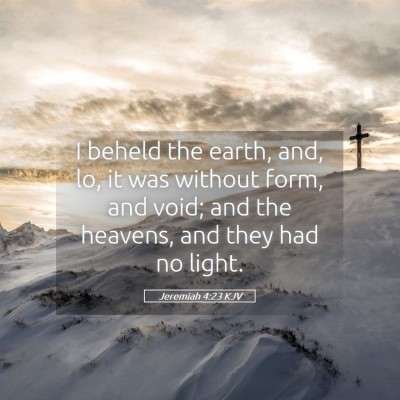 Picture 05 - Jeremiah 4:23 KJV - I beheld the earth, and, lo, it was without form, - Bible Verse Picture