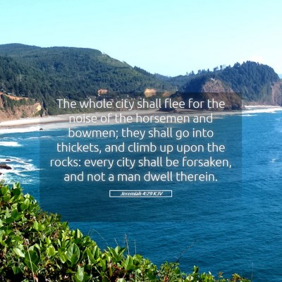 Picture 05 - Jeremiah 4:29 KJV - The whole city shall flee for the noise of the - Bible Verse Picture