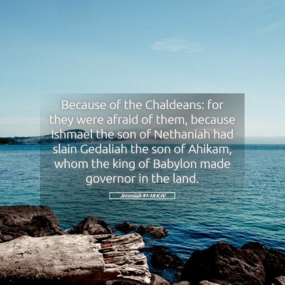 Picture 05 - Jeremiah 41:18 KJV - Because of the Chaldeans: for they were afraid of - Bible Verse Picture