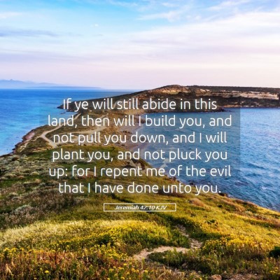 Picture 05 - Jeremiah 42:10 KJV - If ye will still abide in this land, then will I - Bible Verse Picture