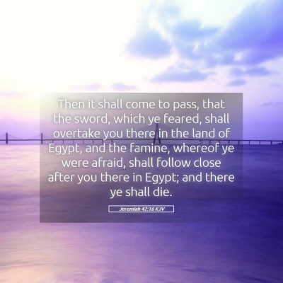 Picture 05 - Jeremiah 42:16 KJV - Then it shall come to pass, that the sword, which - Bible Verse Picture