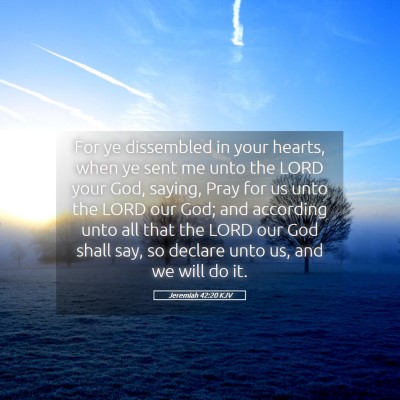 Picture 05 - Jeremiah 42:20 KJV - For ye dissembled in your hearts, when ye sent me - Bible Verse Picture