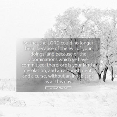 Picture 05 - Jeremiah 44:22 KJV - So that the LORD could no longer bear, because of - Bible Verse Picture