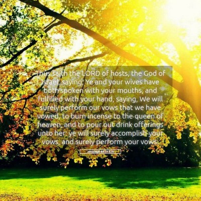 Picture 05 - Jeremiah 44:25 KJV - Thus saith the LORD of hosts, the God of Israel, - Bible Verse Picture