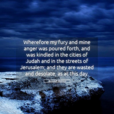 Picture 05 - Jeremiah 44:6 KJV - Wherefore my fury and mine anger was poured - Bible Verse Picture