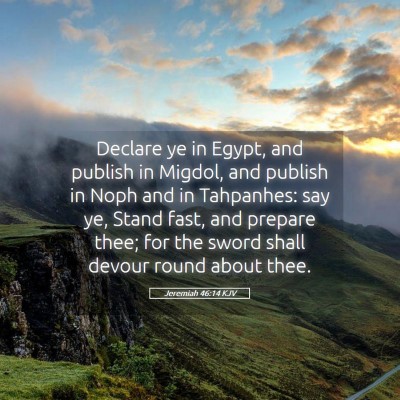 Picture 05 - Jeremiah 46:14 KJV - Declare ye in Egypt, and publish in Migdol, and - Bible Verse Picture