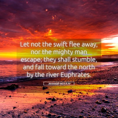 Picture 05 - Jeremiah 46:6 KJV - Let not the swift flee away, nor the mighty man - Bible Verse Picture