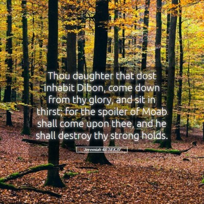 Picture 05 - Jeremiah 48:18 KJV - Thou daughter that dost inhabit Dibon, come down - Bible Verse Picture