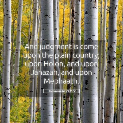 Picture 05 - Jeremiah 48:21 KJV - And judgment is come upon the plain country; upon - Bible Verse Picture