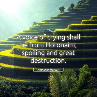 Picture 05 - Jeremiah 48:3 KJV - A voice of crying shall be from Horonaim, - Bible Verse Picture