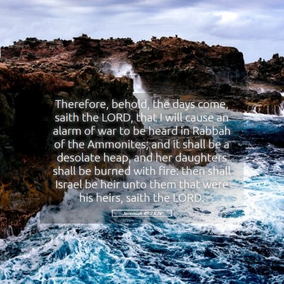 Picture 05 - Jeremiah 49:2 KJV - Therefore, behold, the days come, saith the LORD, - Bible Verse Picture