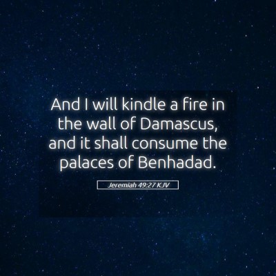Picture 05 - Jeremiah 49:27 KJV - And I will kindle a fire in the wall of Damascus, - Bible Verse Picture