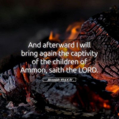 Picture 05 - Jeremiah 49:6 KJV - And afterward I will bring again the captivity of - Bible Verse Picture